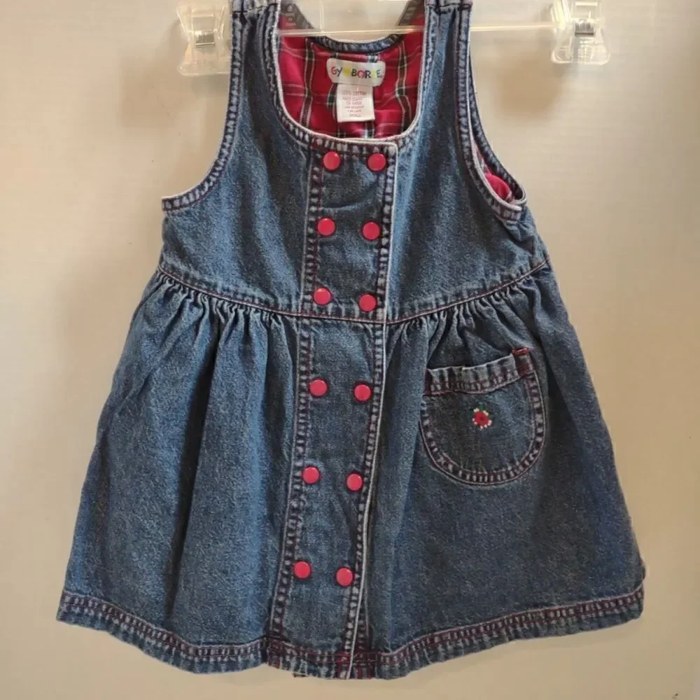 👍 Gymboree Jean Jumper Dress Size Small K1